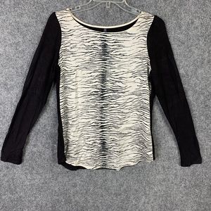 NYDJ Silky Front Knit Top Size S Animal Inspired Print USA